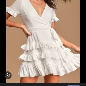Lulus Feeling Butterflies White Ruffle Dress